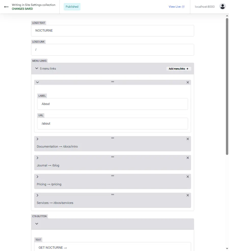 nocturne docsuarus themes premium pro